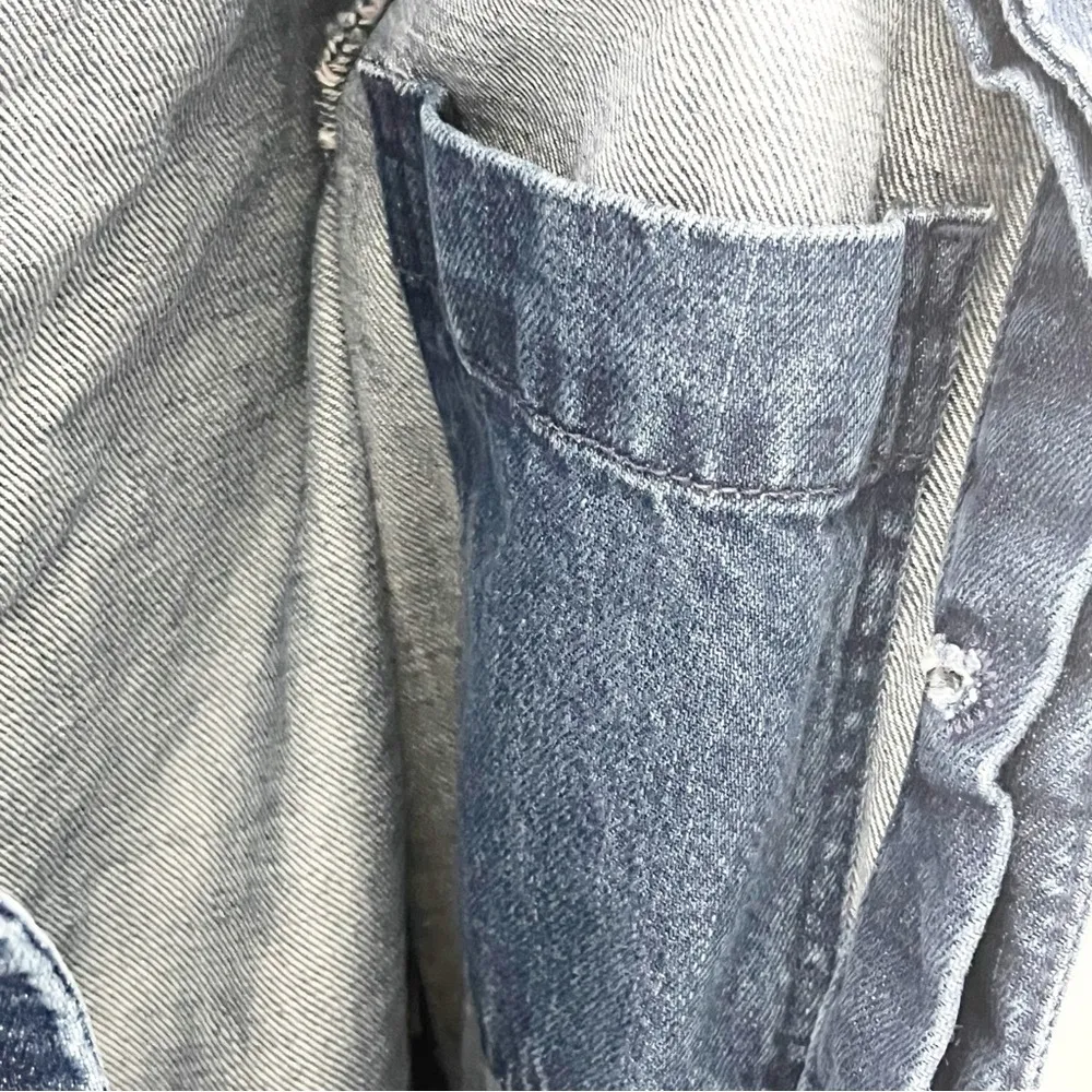 EVERLANE The Super Soft Organic Cotton Blue Jean Denim Coverall Jumpsuit, Size 0 - Image 7