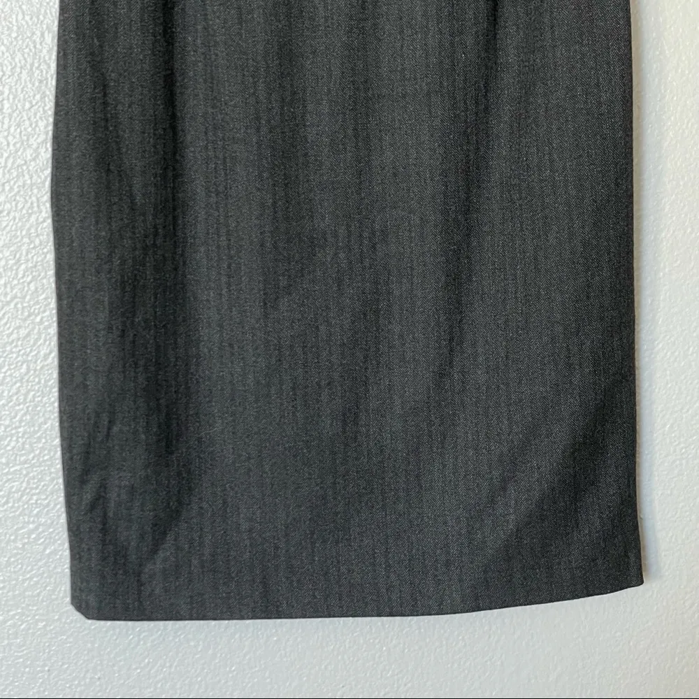 Zara Basic Sleeveless Faux Leather Peplum Herringbone Gray Career Dress Size XS - Image 5