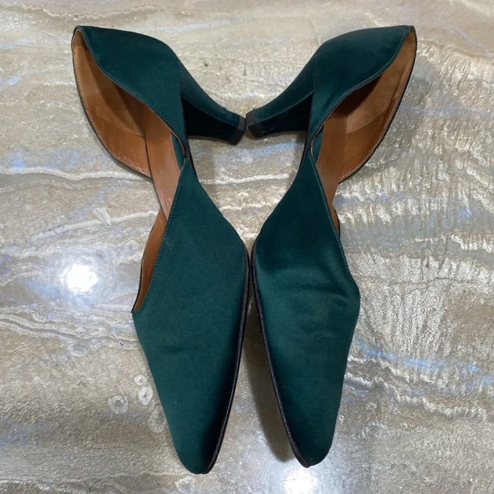 Giorgio Armani Green Pumps Short Heels Women Shoes Size 8.5 - Image 3