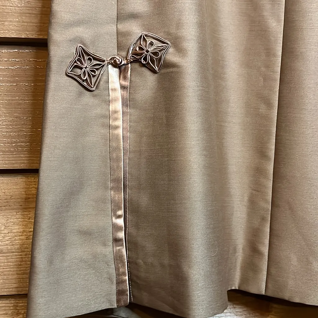 Vintage Hong Kong Intricate Custom Maxi Jacket Embroider Tailor Em Danny’s Asia Gold Size M - Image 8