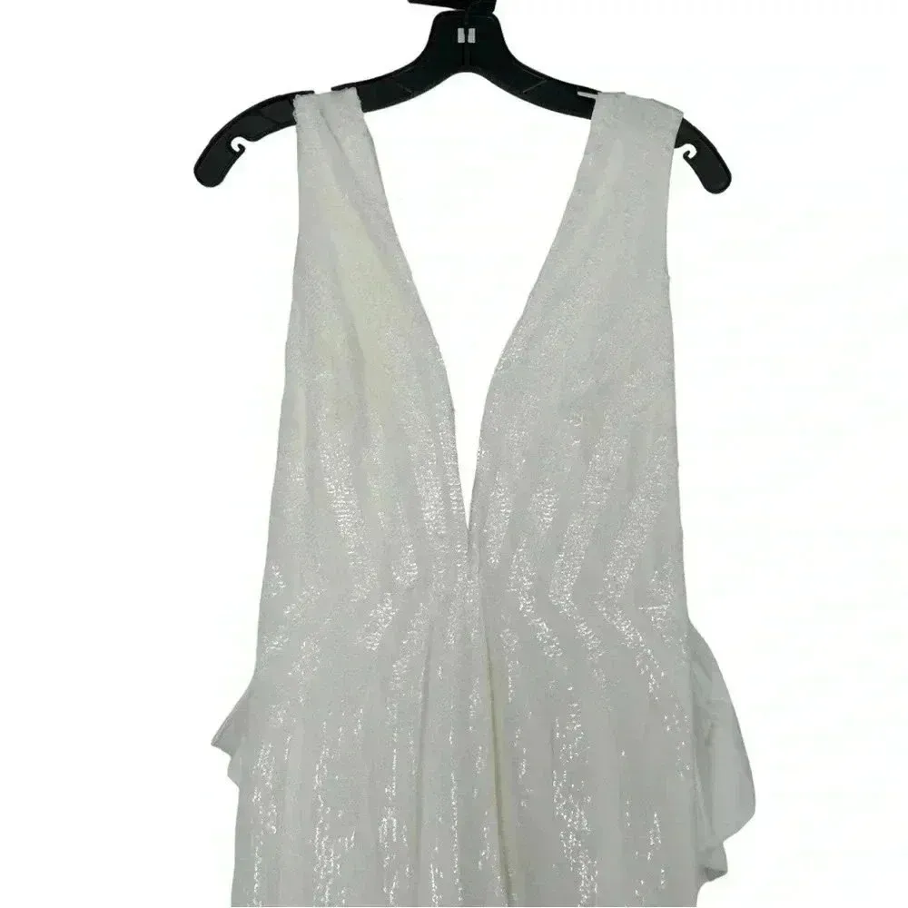 Rebecca Vallance Davina Bow Wedding Gown Ivory Mermaid Sequin Dress Sz 6 NWT White - Image 9