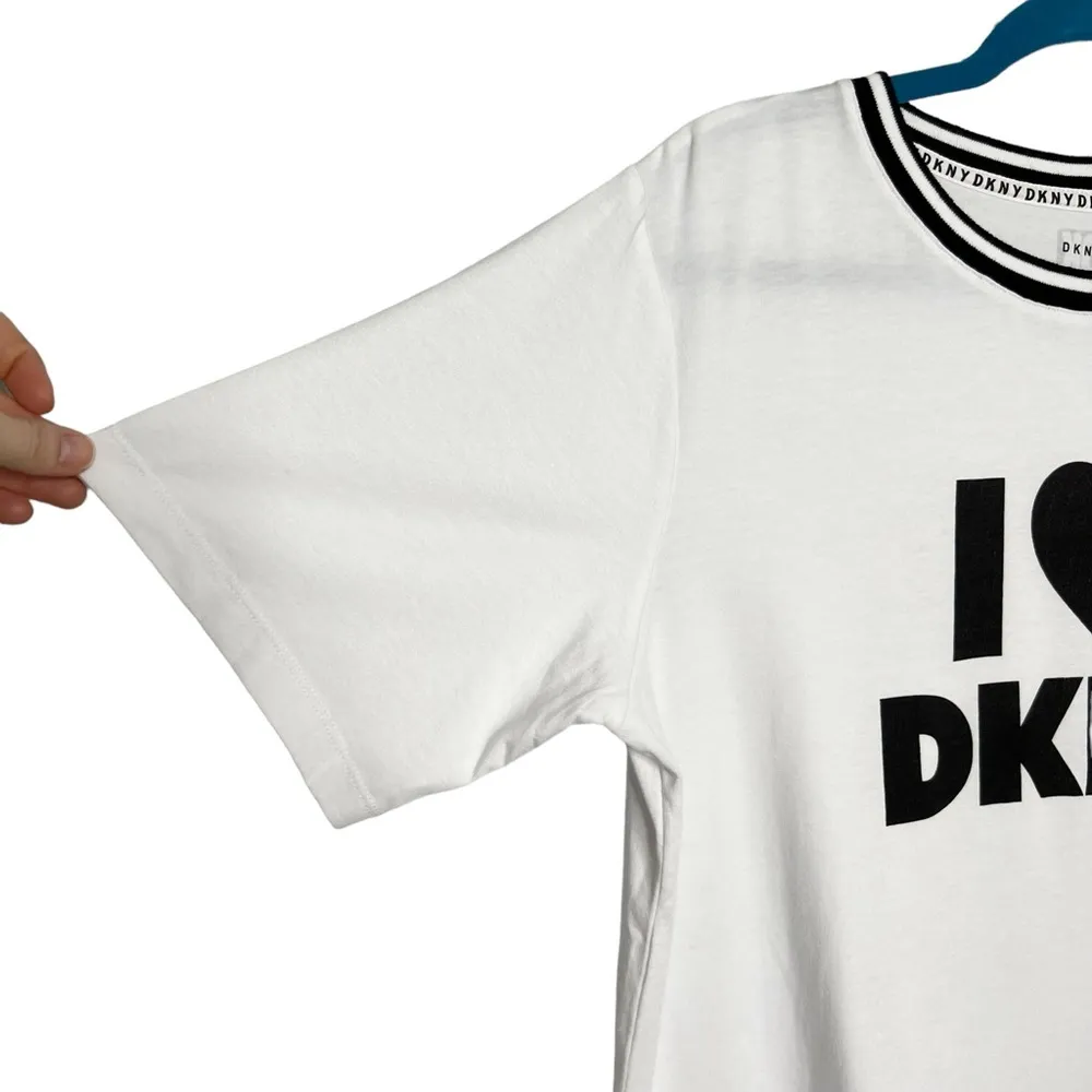 NWT DKNY Logo Black & White Ringer Sleep Tee Shirt - Image 2