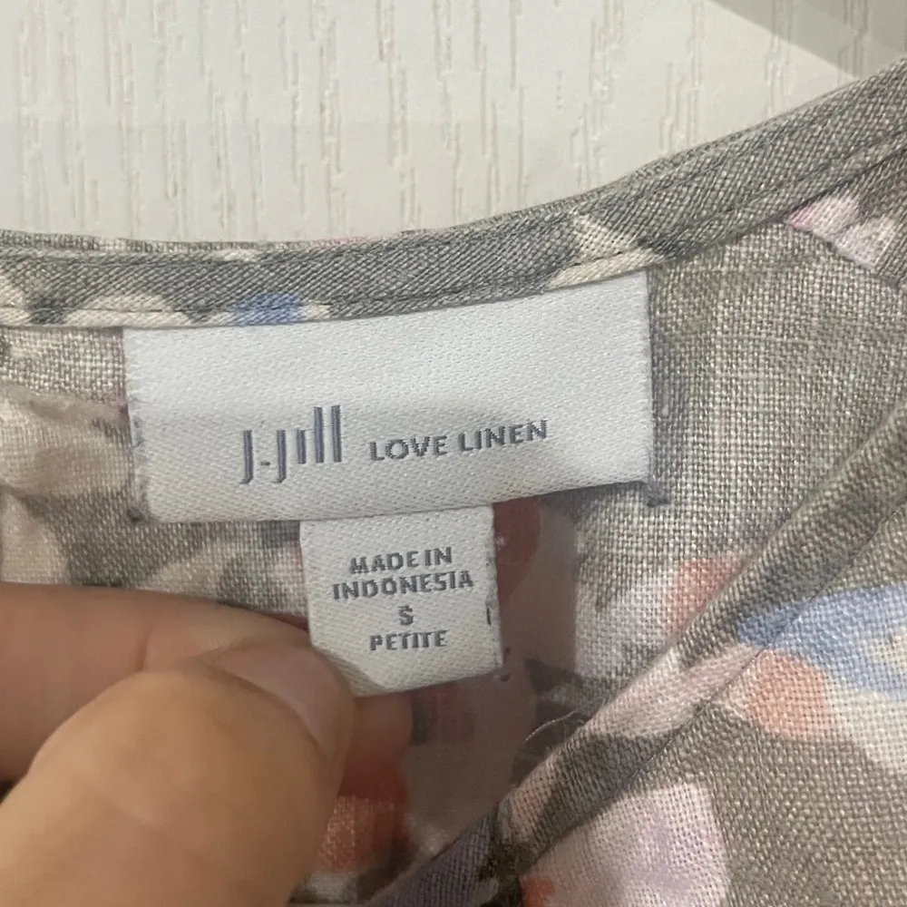 FINAL PRICE J. Jill Medium Love Linen Lagenlook Floral Caraway Ruffle Hem Dress Orange - Image 5