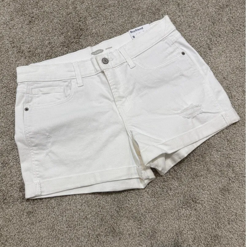 new NWOT Old Navy 8 Boyfriend distressed cuffed jean denim shorts SH 3062 - Image 8