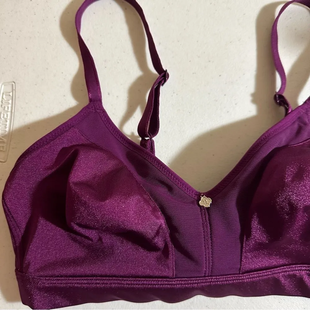 Breezies Rasberry "Purple" Light Support Bra‎ Size 34C Pink - Image 6