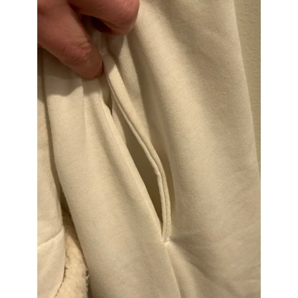 Pottery Barn White Size Small Sherpa Lined Robe Cozy Loungewear - Image 8