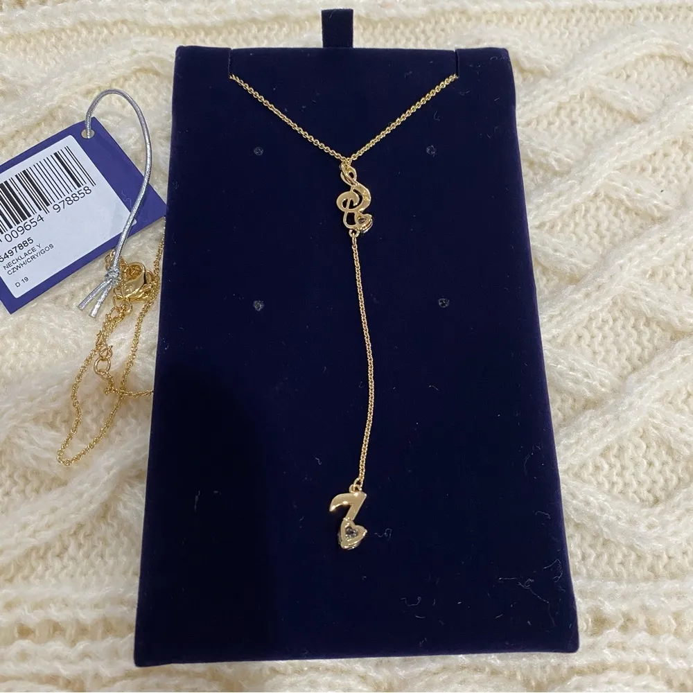 Swarovski Pleasant Gold Tone Czech White Crystal Necklace 5497885 Valentine’s - Image 5