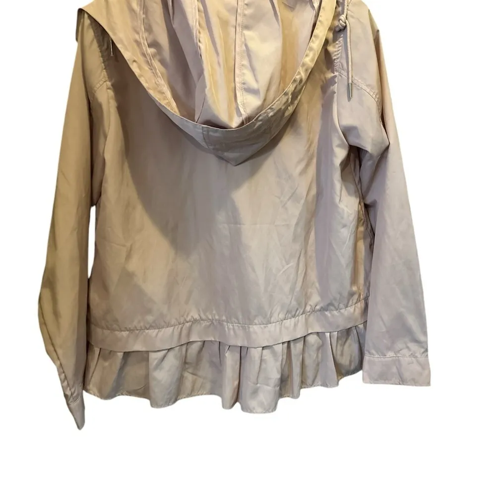 Zara Basic Women's Pink Hooded Windbreaker Jacket Size S - Image 9