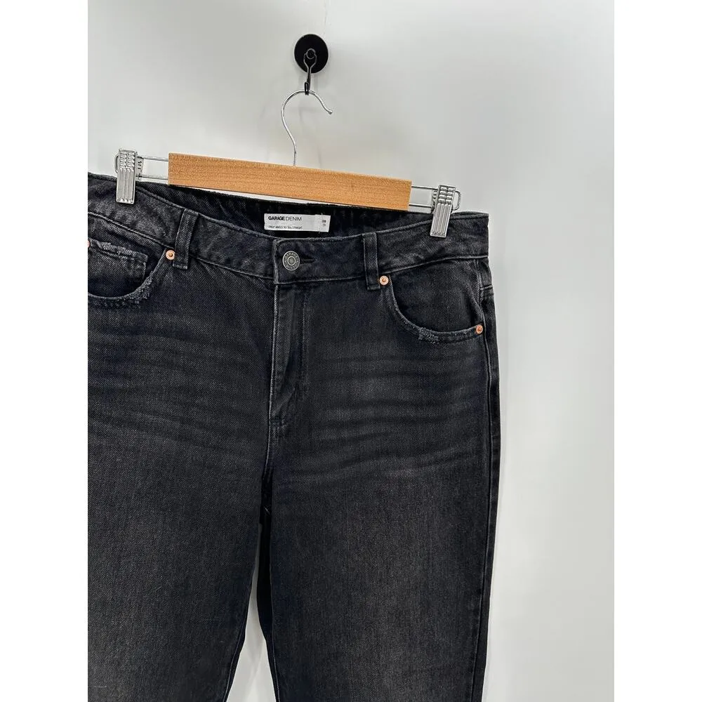 Garage Denim Black Wash 90's Straight Jeans Loose Fit Womens Size 9 - Image 5