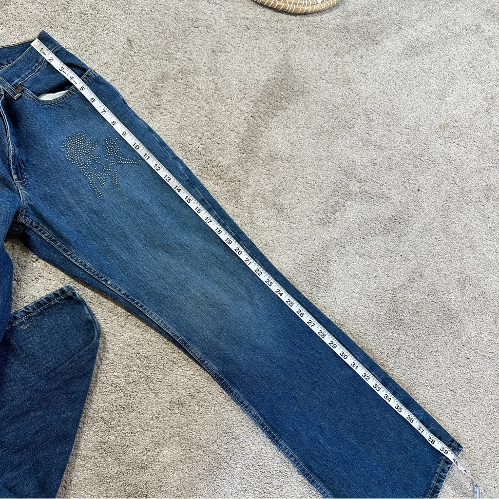 Old Navy Women’s Vintage Y2K Boot Cut Jeans Mid Rise Pony Bedazzled Size 10 - Image 14