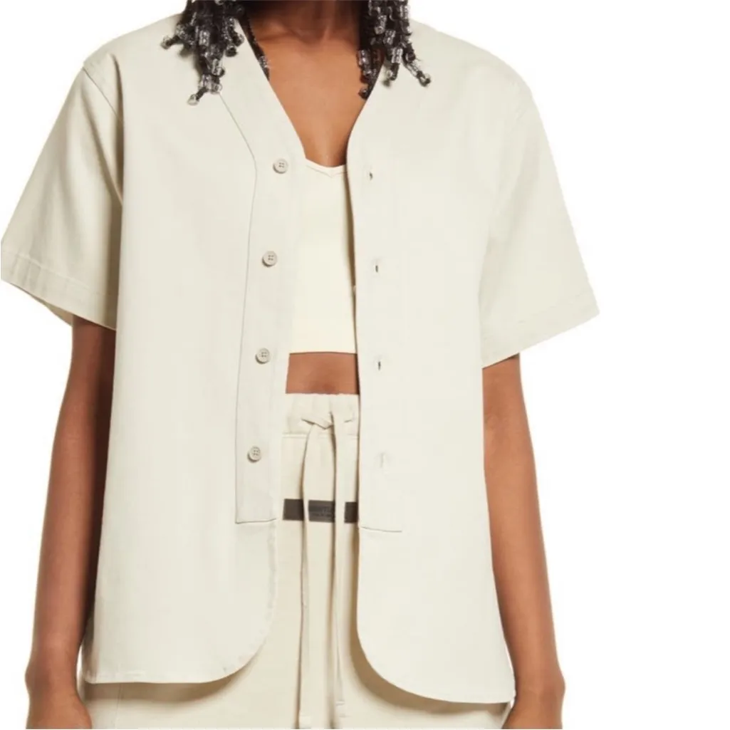 essentials XS baseball jersey shirt Wheat beige Tan - Image 2