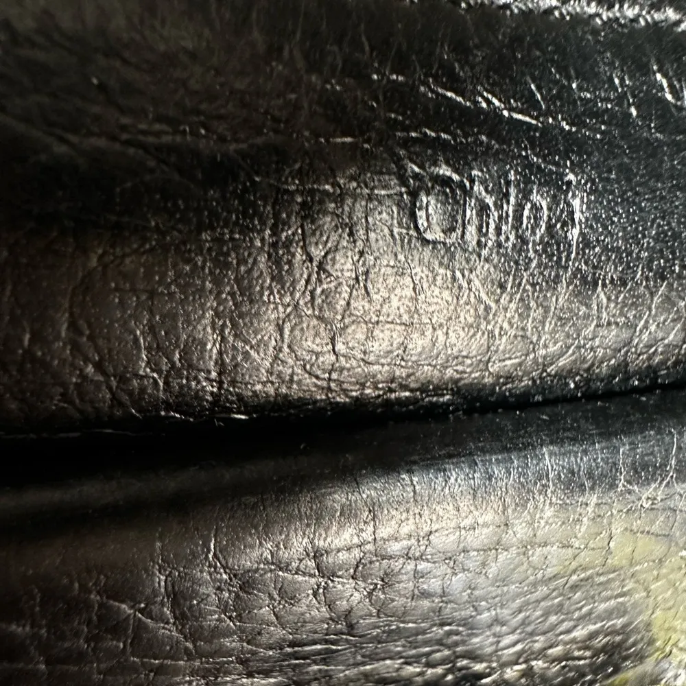 Chloe Leather Bow Black Leather Wallet Authentic 8” x 4” - Image 14