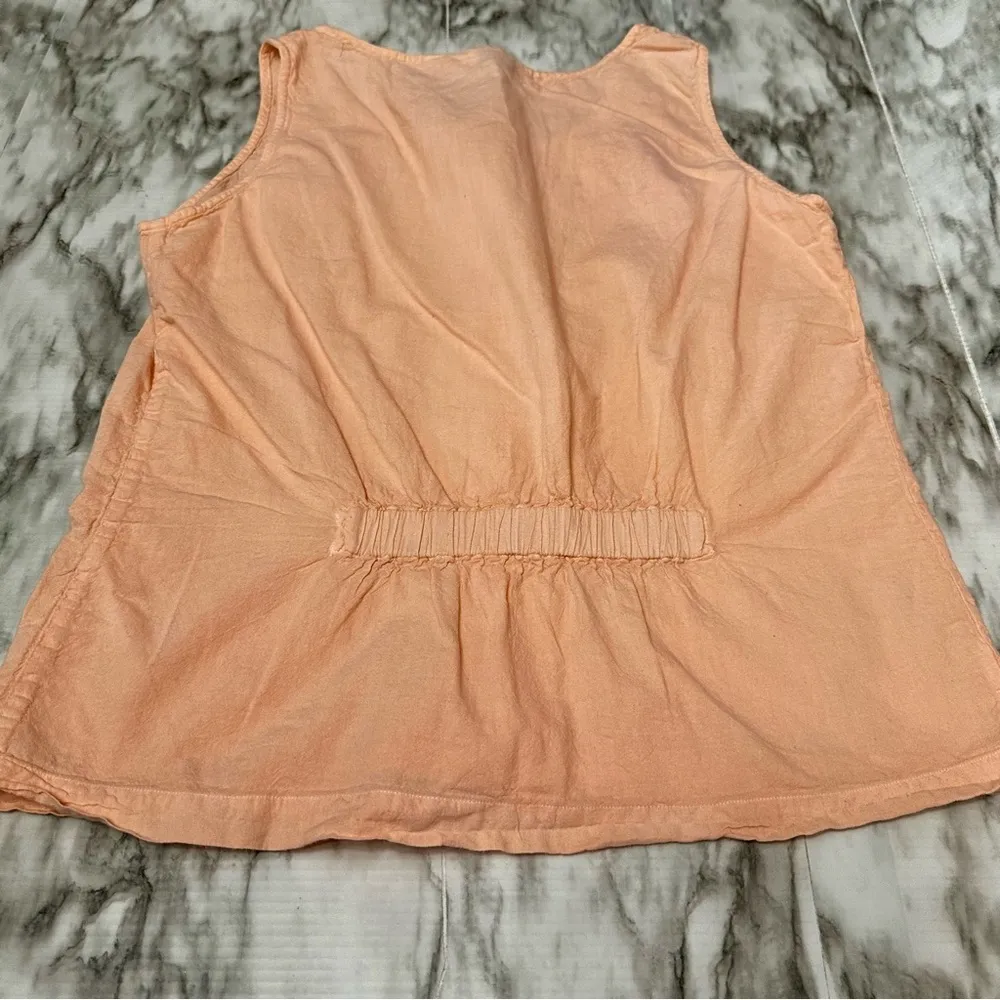 Gitano Peach Buttoned Tank Top 80s Vintage Eyelet Daisy Boho Girlhood Core Cute Orange Size M - Image 8