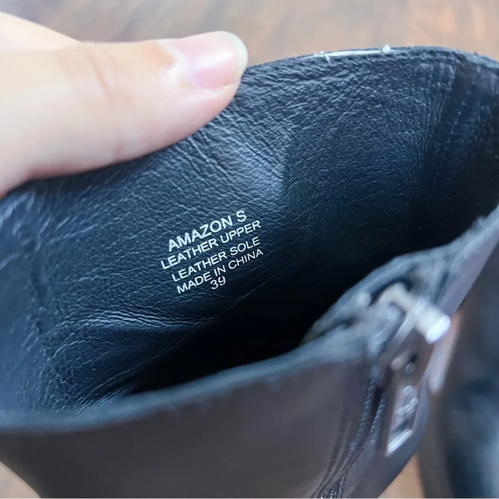 ASH • Amazon Platform Boots black leather ankle bootie block heel zip - Image 7