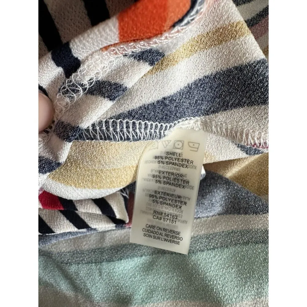 Karl Lagerfeld Diagonal Multicolor Stripe Tank Dress Plastic Chain Collar 12 - Image 4