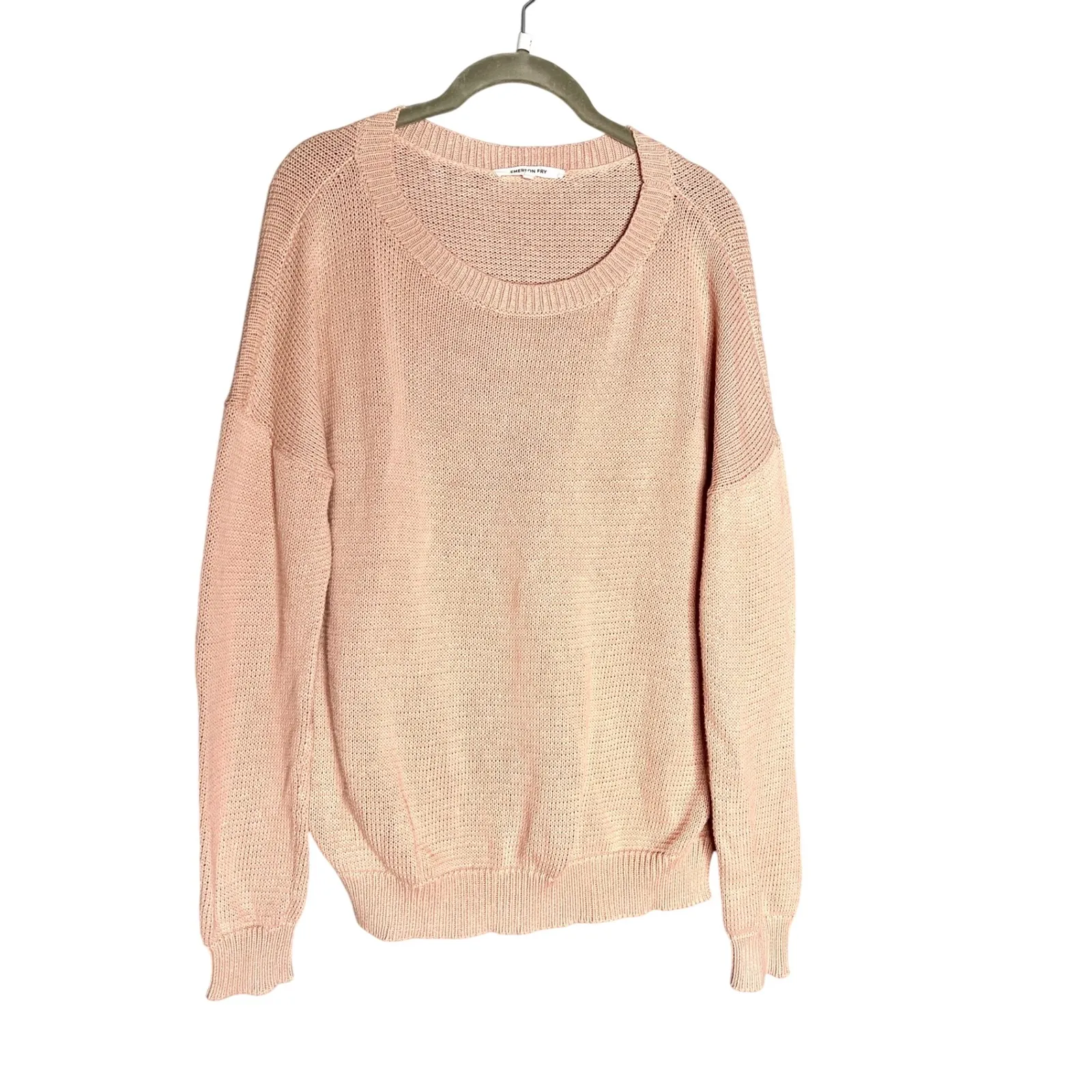 Emerson Fry Carolyn Sweater Muted Clay Organic Cotton Pink Size Small - Image 4