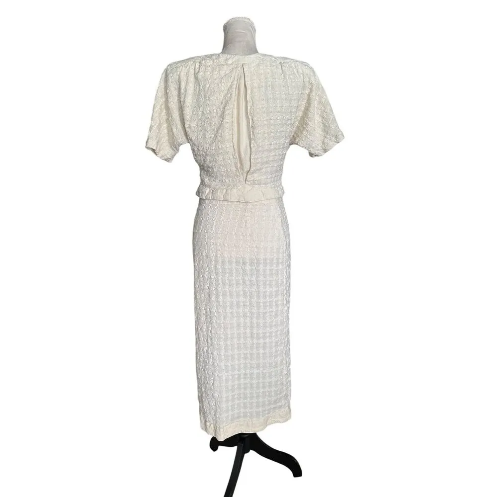 Vintage 2Pc Skirt Set By Jose Martinez Puff Sleeve Jacket & Wrap Skirt Z M READ Size M - Image 3