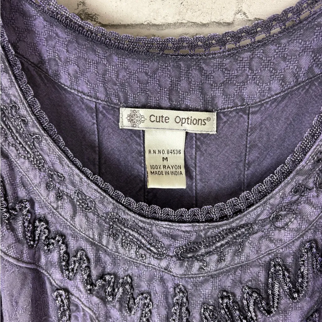 Vintage Whimsigoth 90’s Purple Mineral Dye Sleeveless Dress Size M - Image 3