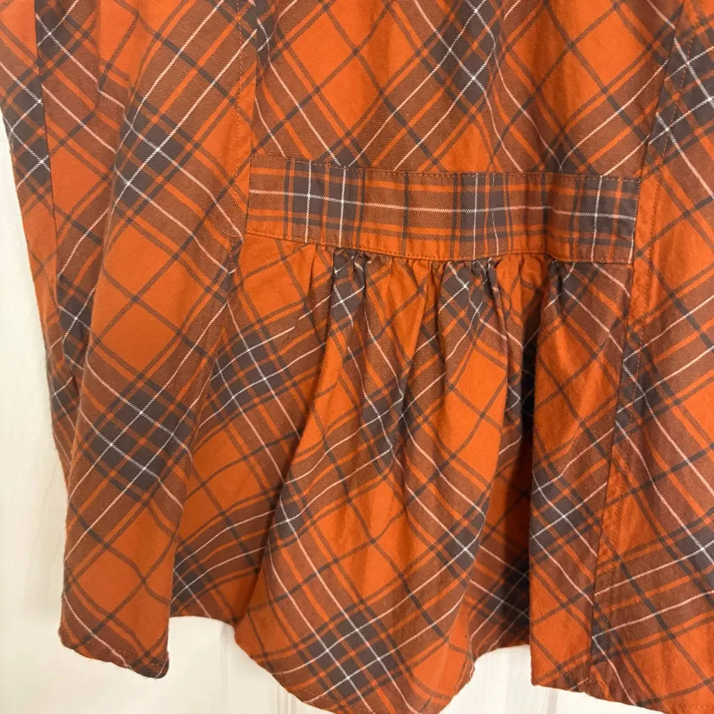 Harley‎ Davidson Orange Plaid Short Sleeve Button Up Size Medium - Image 7