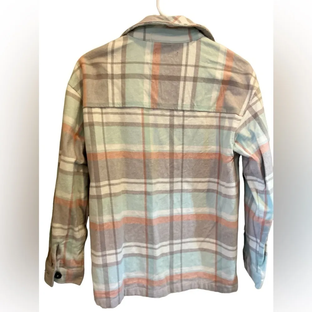 Anna Cai plaid button front shaket top‎ size S Orange - Image 5