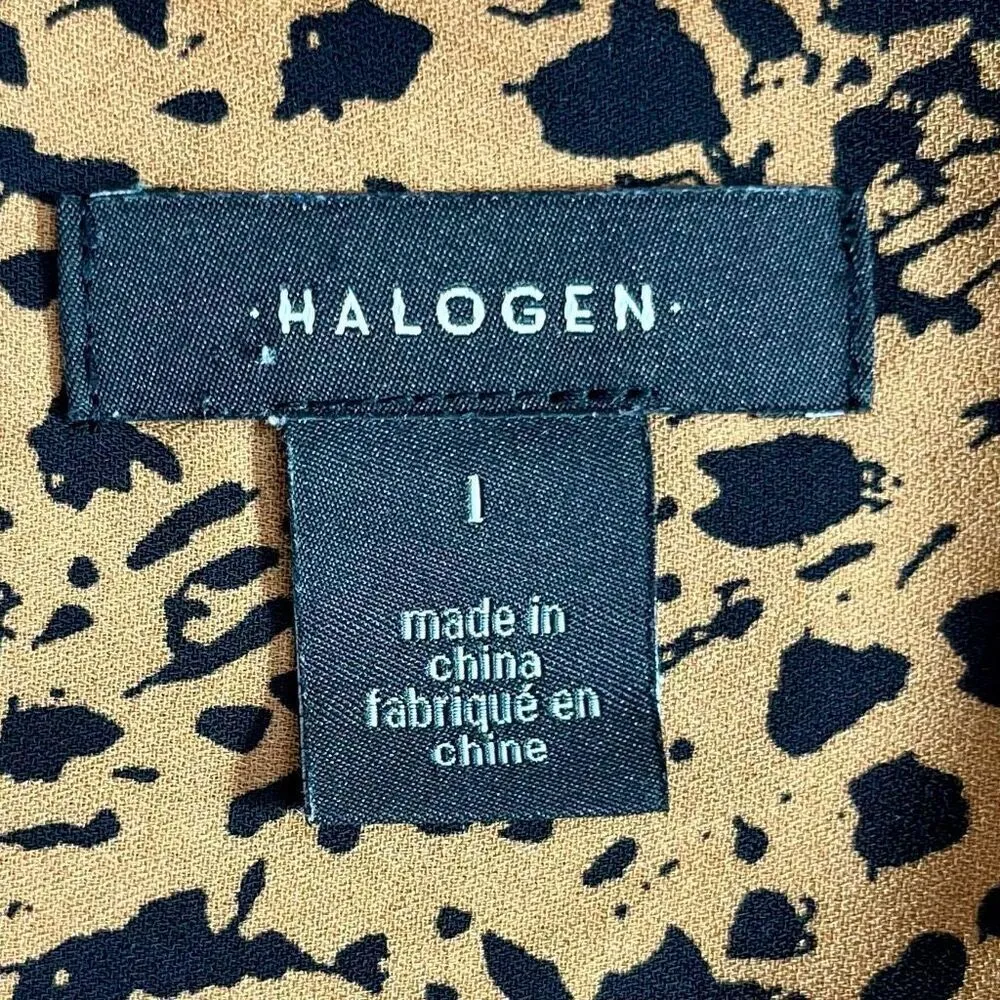 Halogen Animal Print Cap Sleeve Wrap Top Small - Image 6
