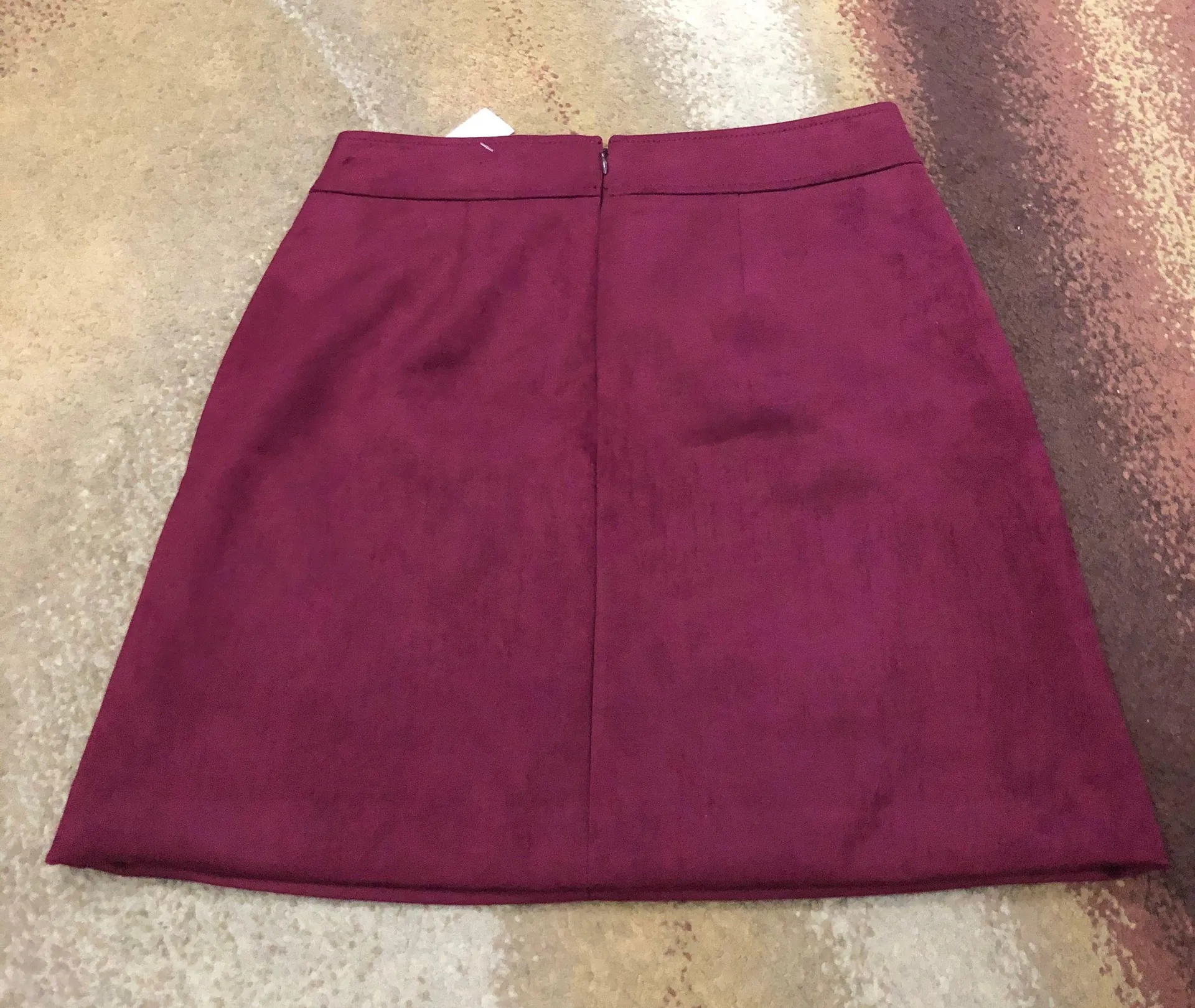 Deep ruby faux suede shift skirt never worn  - Image 3