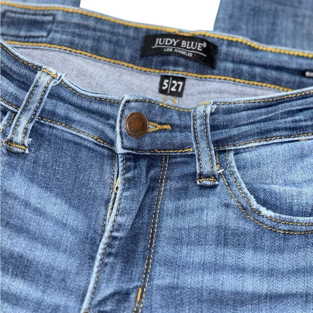 Relaxed Fit Mid Rise Stretch Whiskered Jeans Sz 5/27 JB82102 DK - Image 2