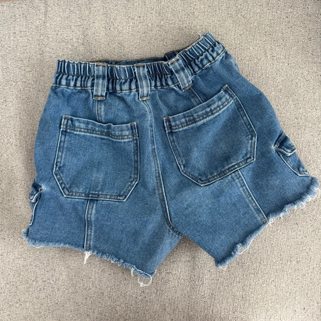 PacSun Blue Denim high waisted Cargo Shorts - Image 5