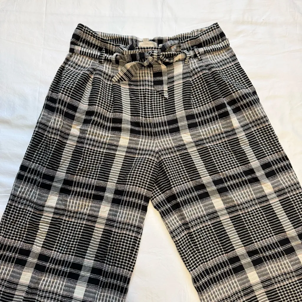 Ett:Twa by Anthropologie Luca Wide-Leg Plaid Pants High Waist Fall Vintage SZ 12 - Image 3