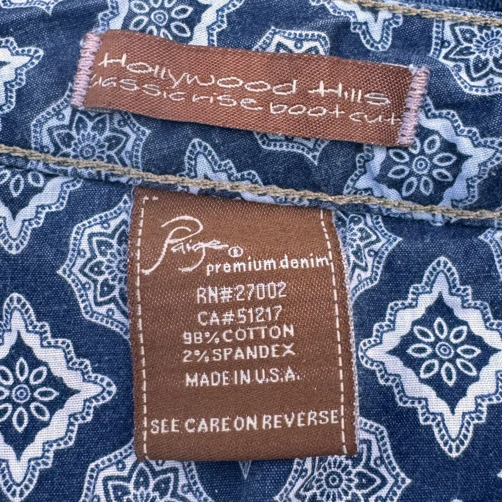 Paige Premium Denim Hollywood Hills Bootcut Jeans Women’s Size 33 Blue USA EUC - Image 4