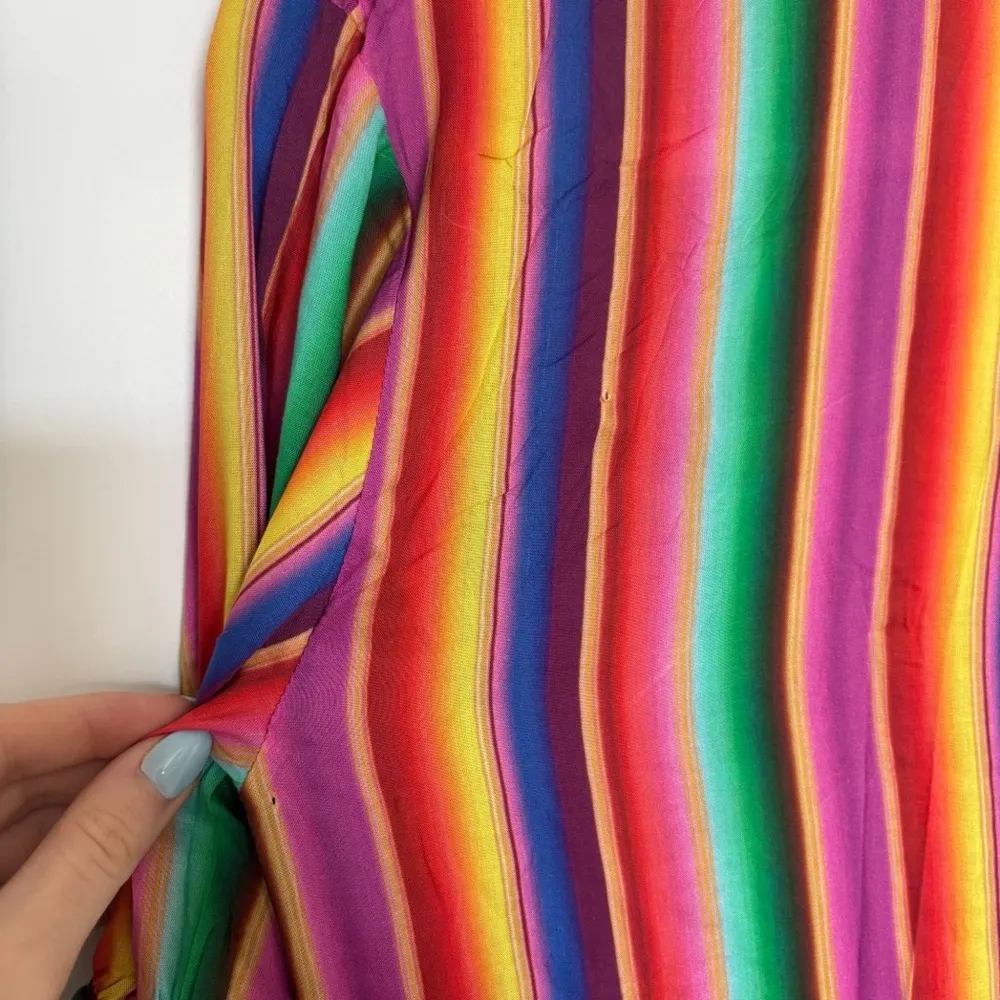 NEW All Things Mochi Isabella Rainbow Stripe Shirt
Maxi Dress Red - Image 14