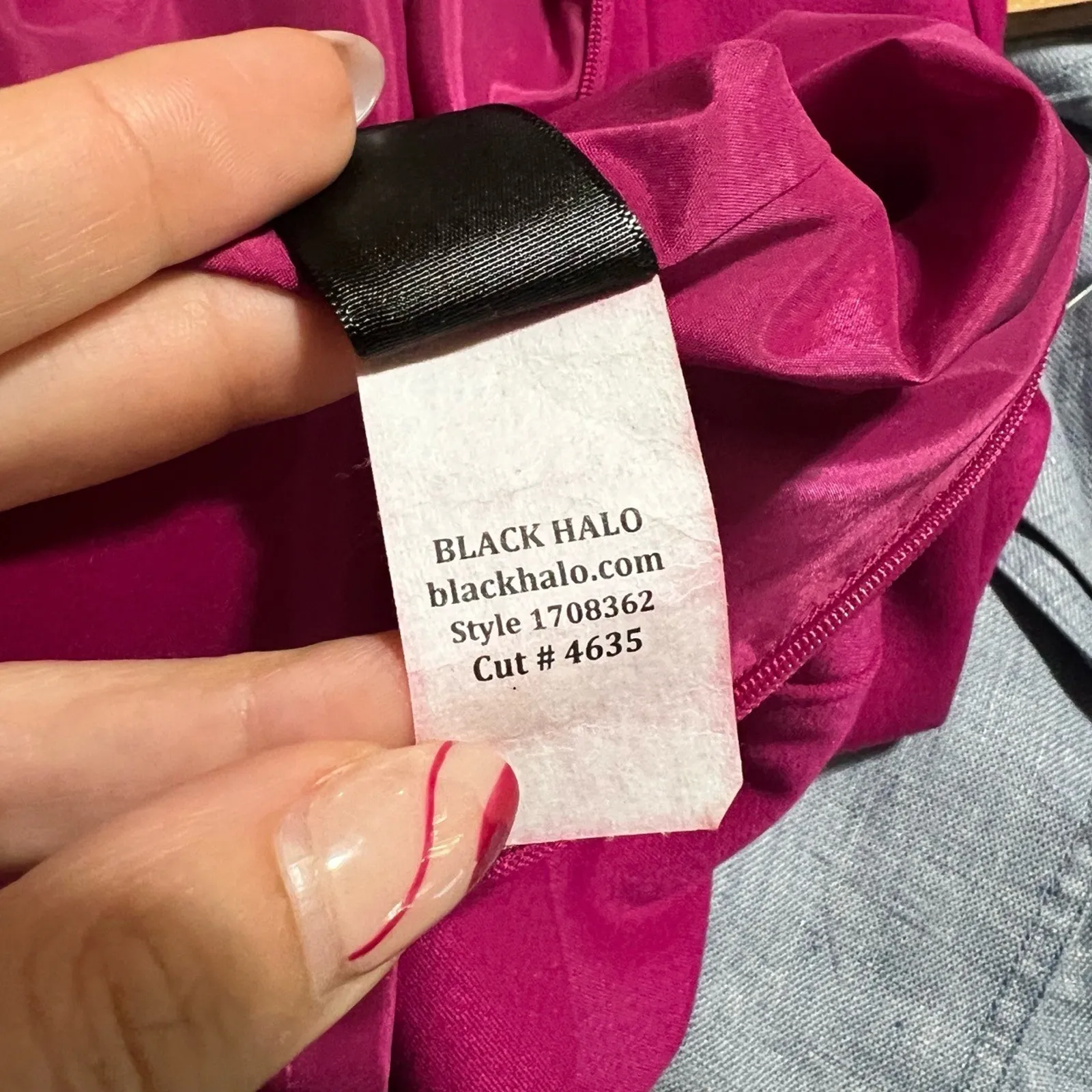 Black Halo Riya Magenta Cutout Off Shoulder Cocktail Dress Zipper Slit NEW 10 - Image 9