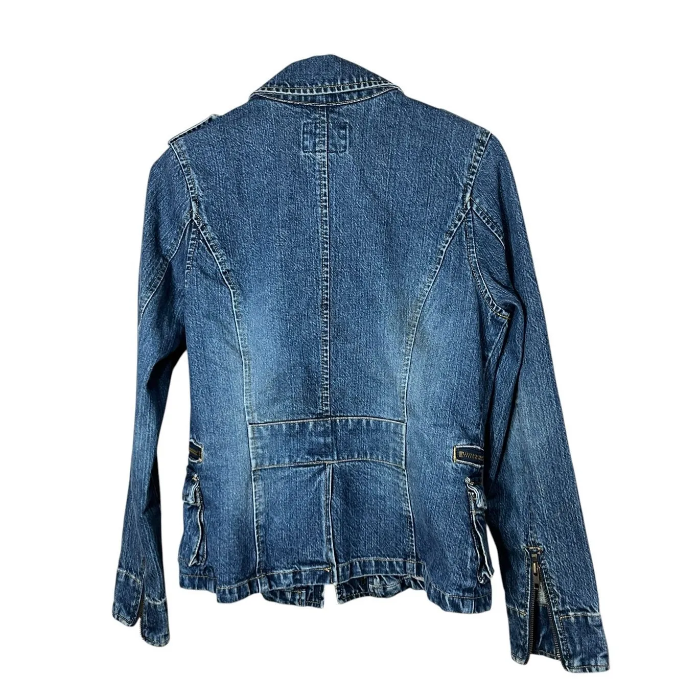 Vintage Old Navy Women's Y2K 100% Cotton Denim Jean Jacket‎ S - Image 10