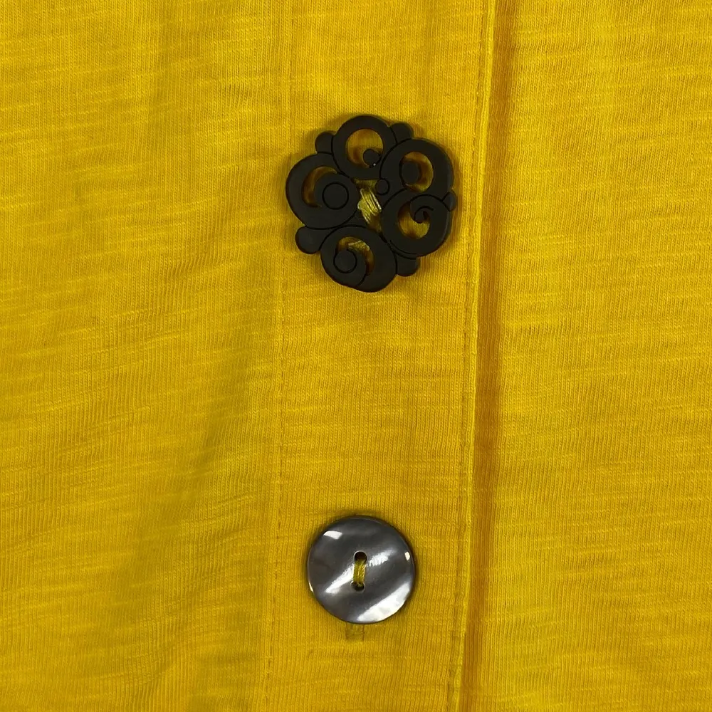 Soft Surroundings Danielle Button Down Sleeveless Top Unique Buttons Yellow‎ L - Image 6