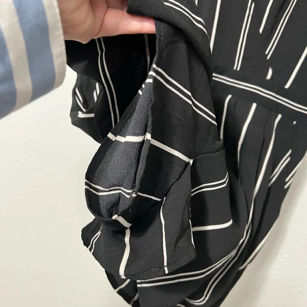 Xhilaration Black Romper with White Stripes - Image 5