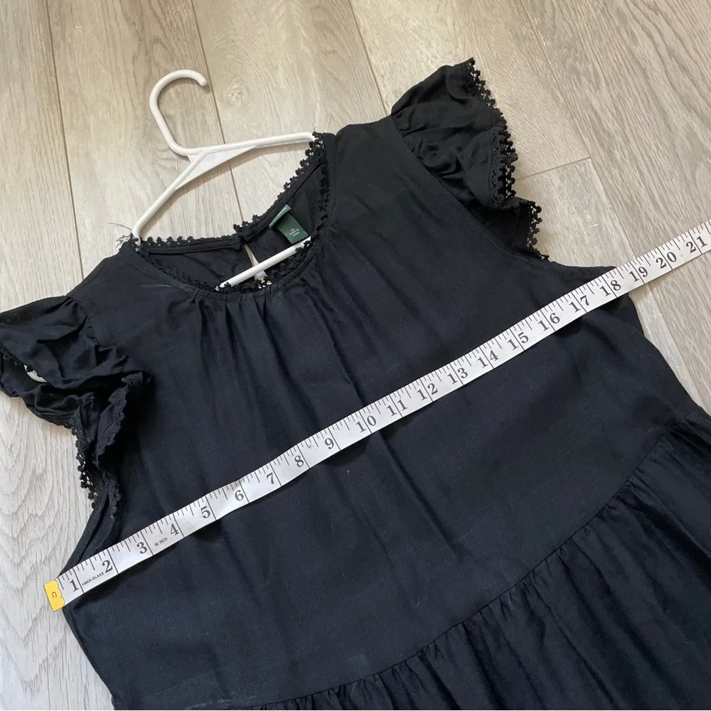 Wild Fable Target Woven Ruffle Hem Mini Dress Black (Medium) preppy party - Image 2