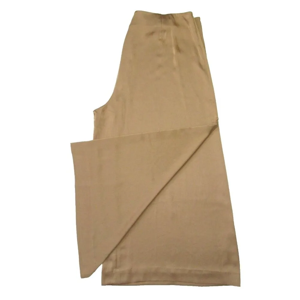 NWT Vince Drape Culotte in Pale Walnut Gold Satin Super Wide Crop Pants 16 - Image 8