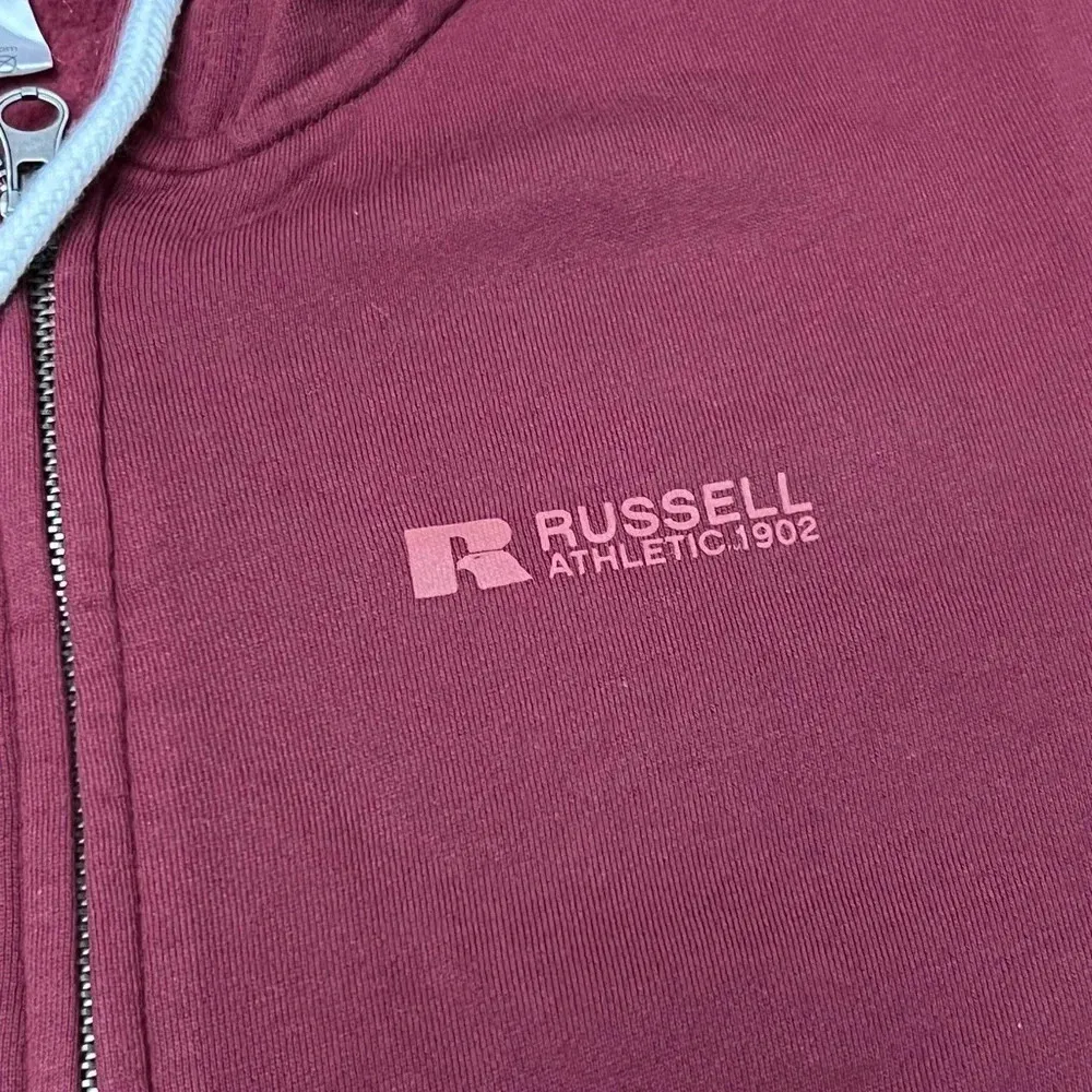 Russell Athletic Maroon Zip-Up Hoodie - Image 3