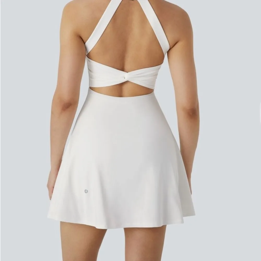 Backless Twisted Flare Mini Dance Active Dress-Longer Length - Image 2