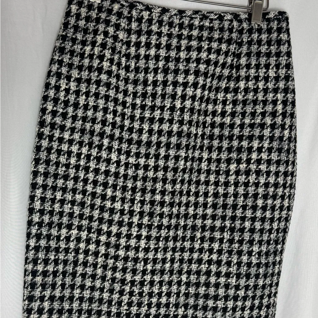 Calvin Klein Women's Black White Tweed Lined Above Knee Mini Skirt Size 4 - Image 2