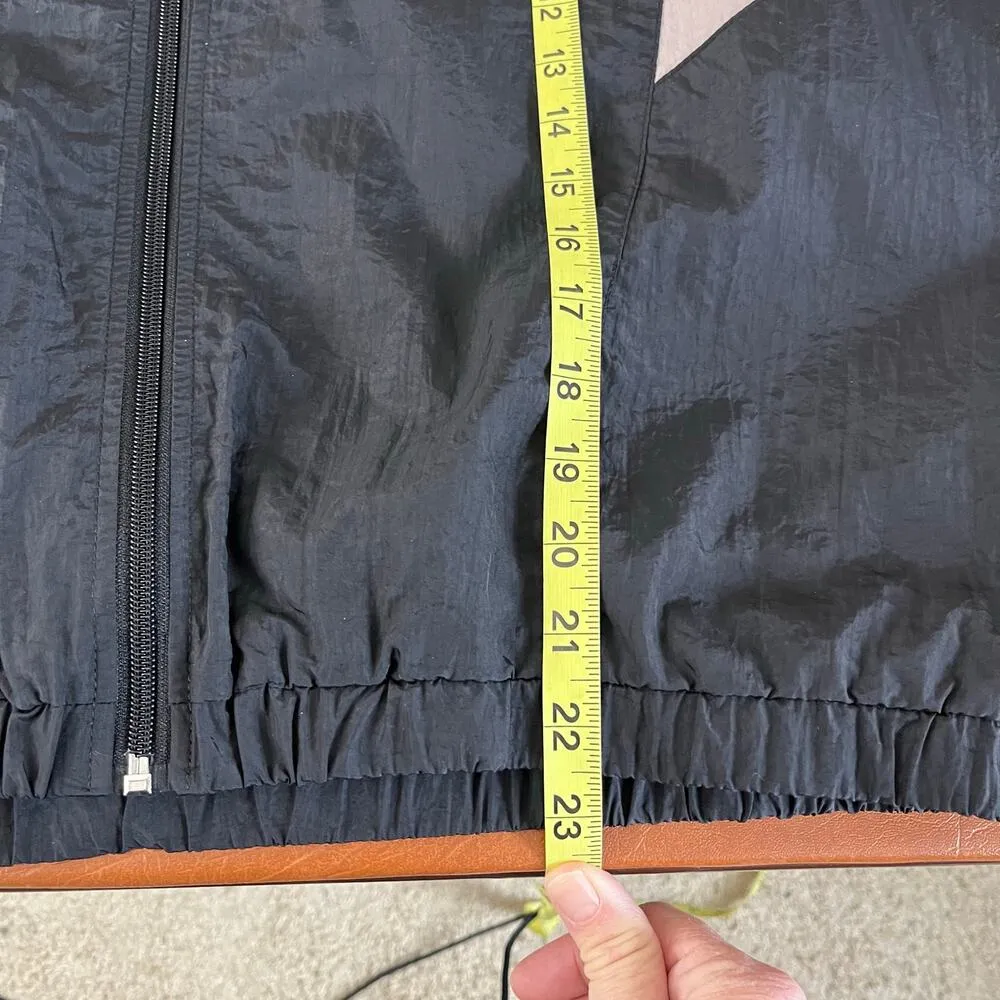 Garage Black White Full Zip Windbreaker Jacket Size Large Boxy Fit  Streetwear - Image 10