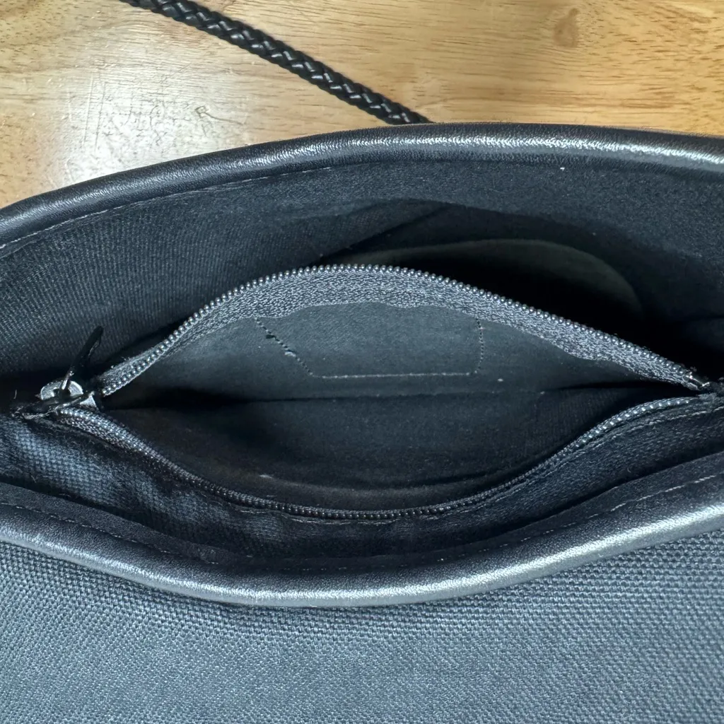 BRIGHTON Bucket Tote Shoulder Bag Purse Black Leather w/Embossed Crocodile - Image 11