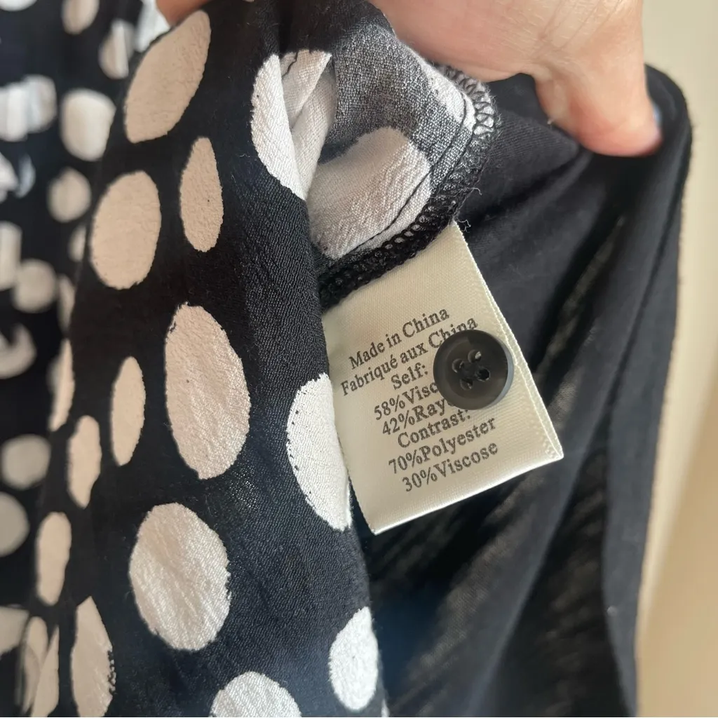 Anthropologie Porridge Bergen Button Down‎ Tie Front Polka Dot Top Size XS - Image 6