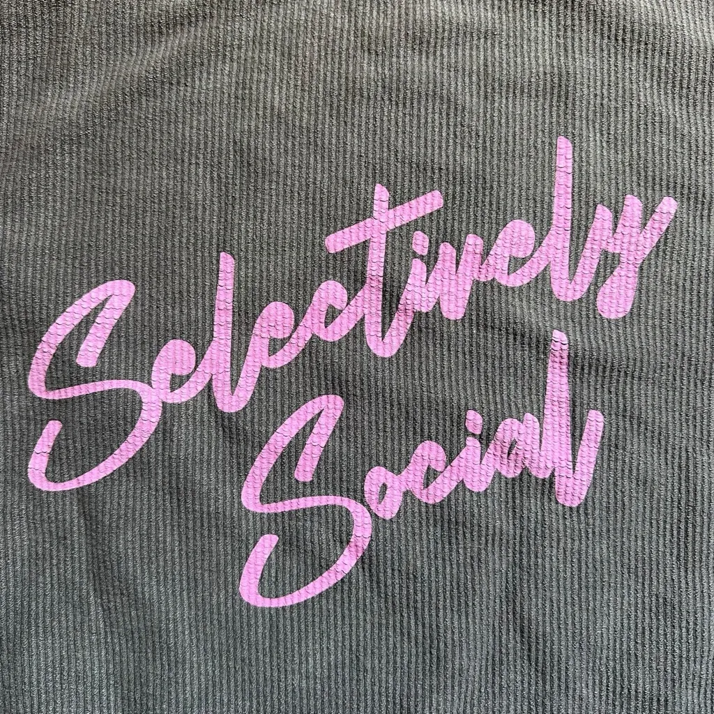 LuluSimonStudio Selectively Social Corded Oversized Bf Sweatshirt Size Large Gray - Image 4