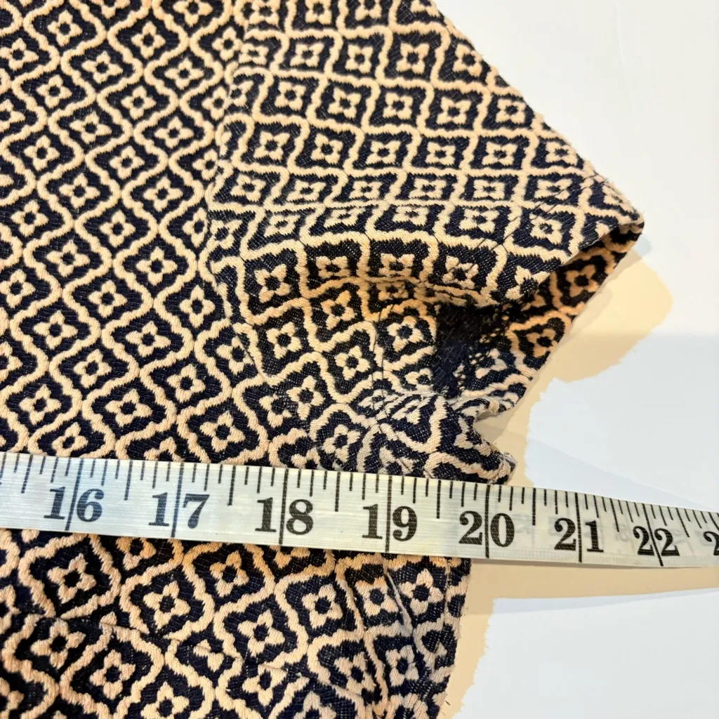 LOFT Women’s Navy Jacquard Flounce Hem Dress Size 12P - Image 9