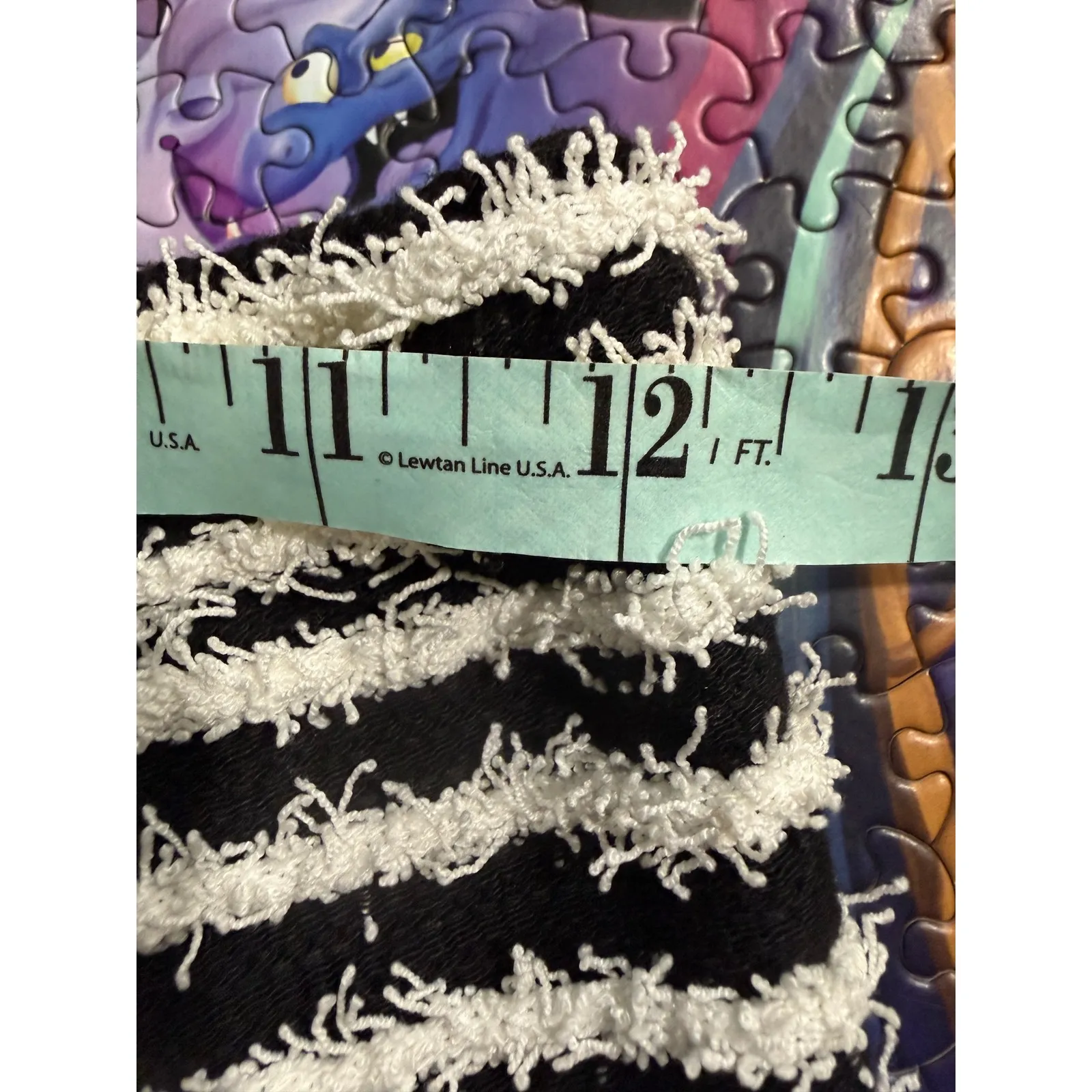 Black White Stripe Flare Leg Pants High Waist Textured Knit Size M Size M - Image 6