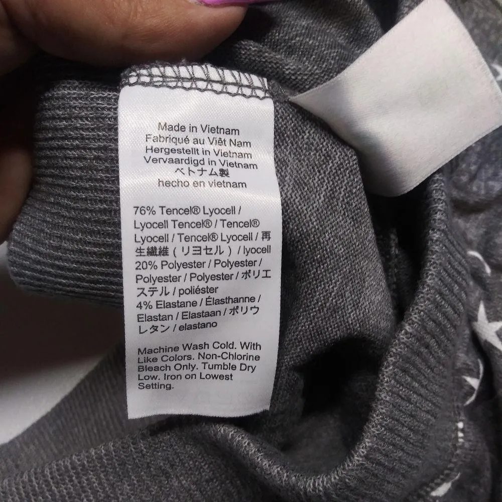 J.Crew Gray Cozy Jogger Pants in Star Print with Drawstring Loungewear Sz XXS - Image 7