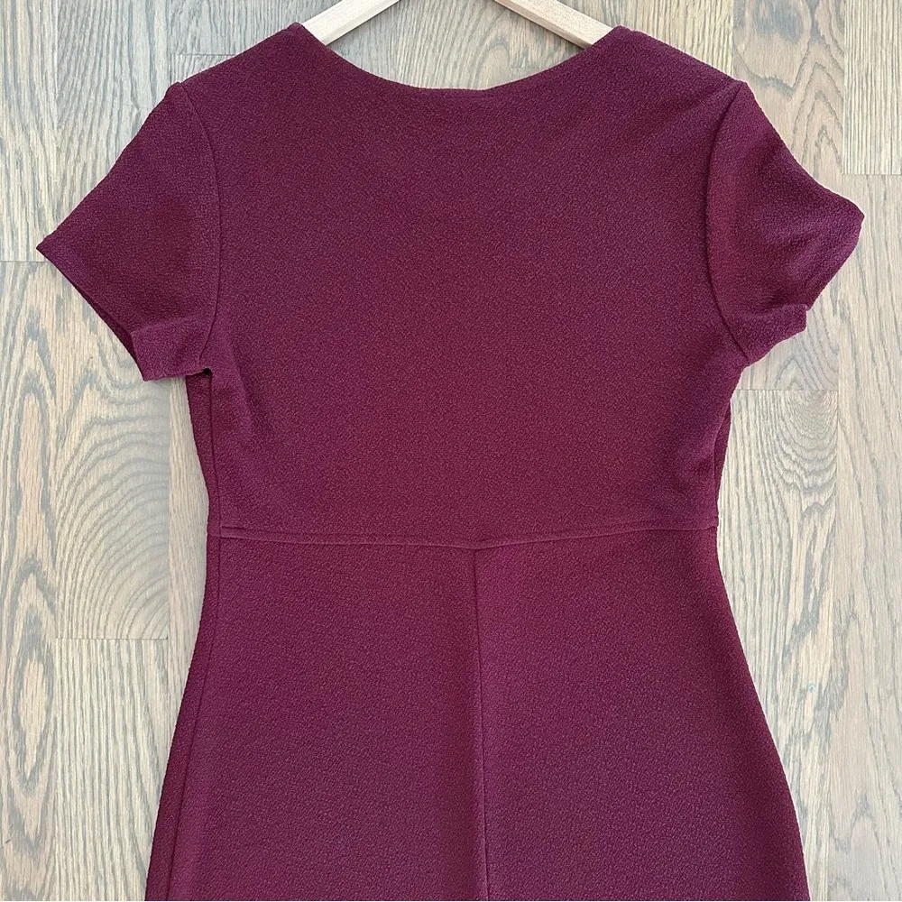 Vintage 90's Short Sleeve V-neck Bodycon Knit Maxi Dress in Burgandy Size Medium - Image 7