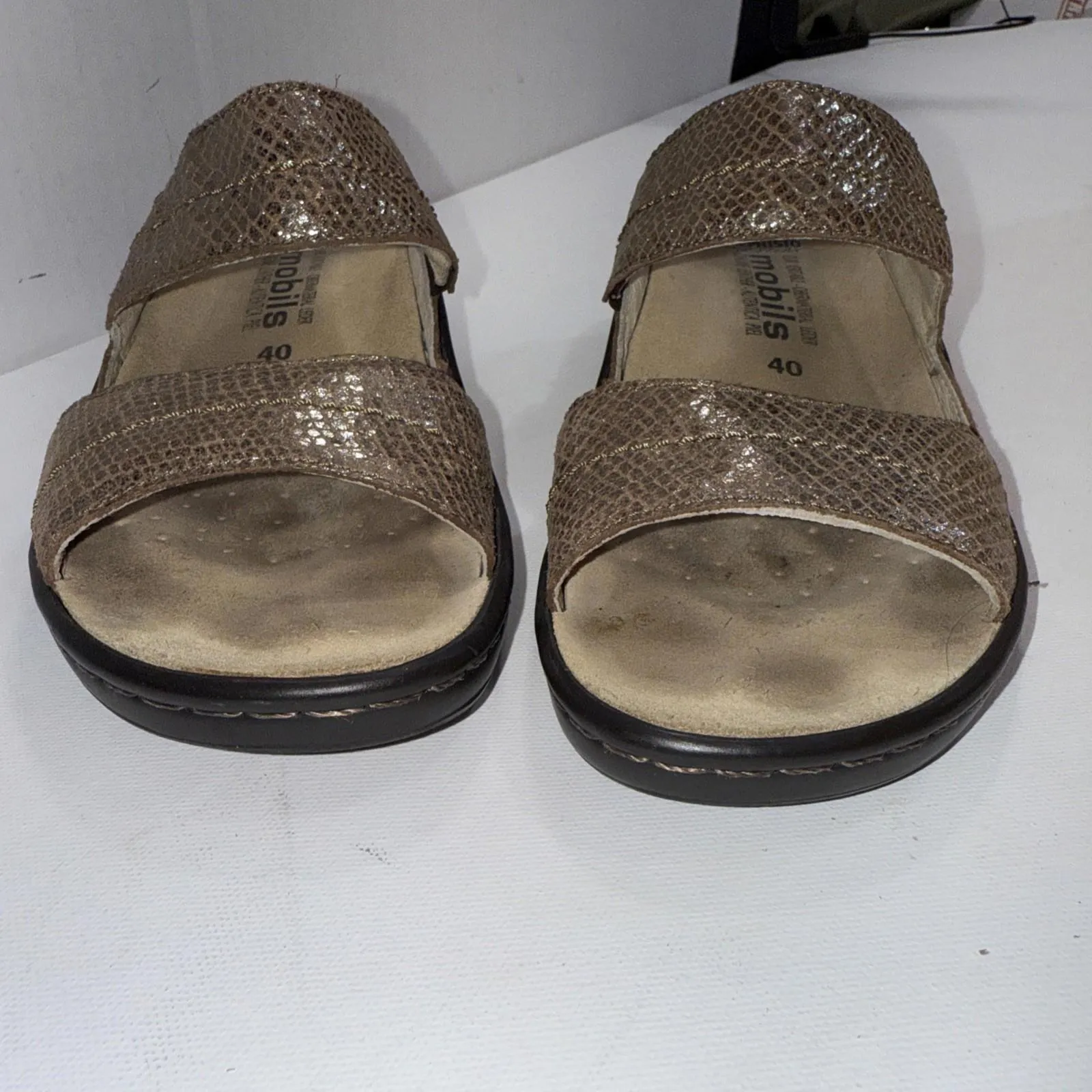 Mephisto Mobils Leather Gorpcore Classic Slip On Comfort Slides 40 Yellow Size 9 - Image 4