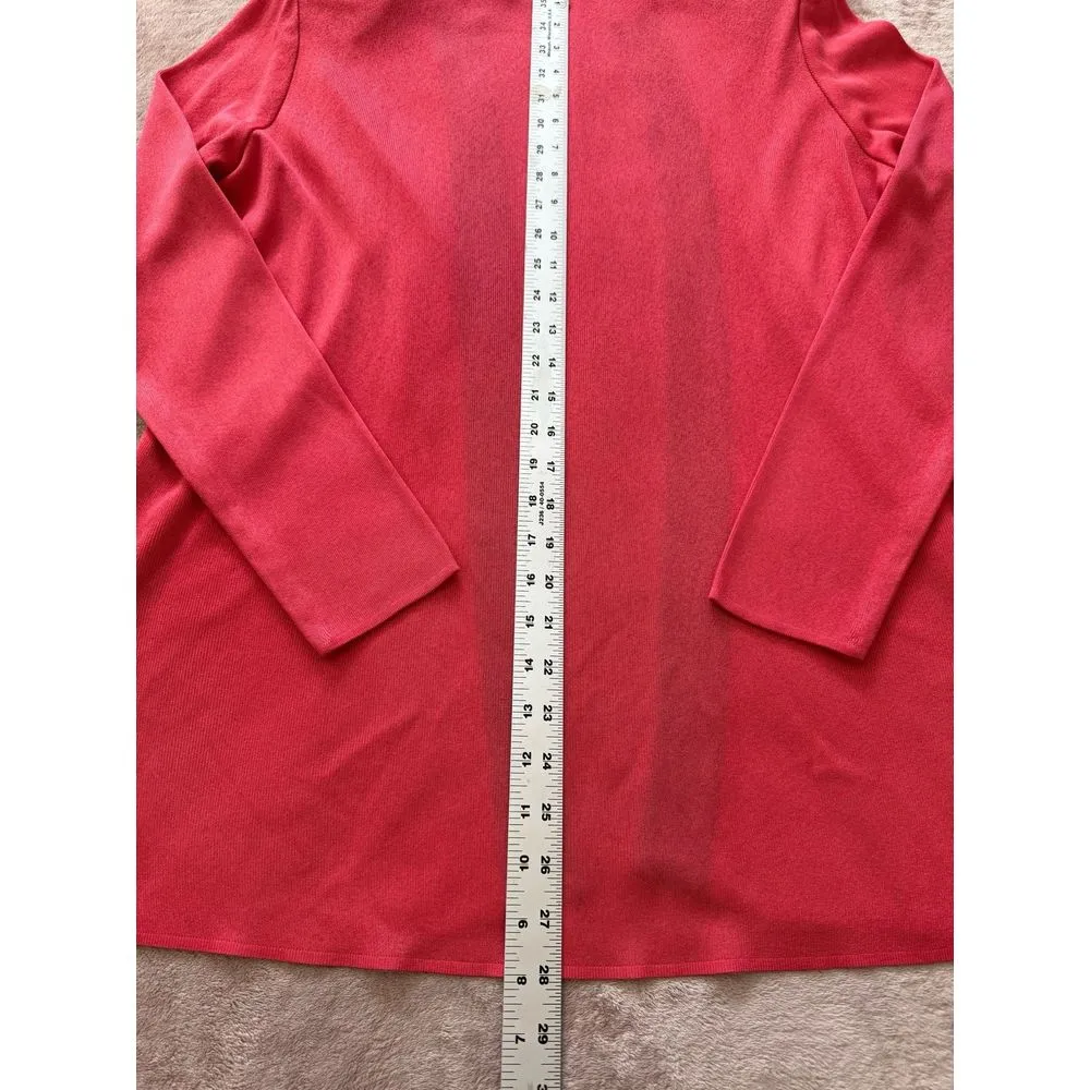 Misook Open Front Contrast Cardigan‎ Melon & Black Size Xsmall - Image 7